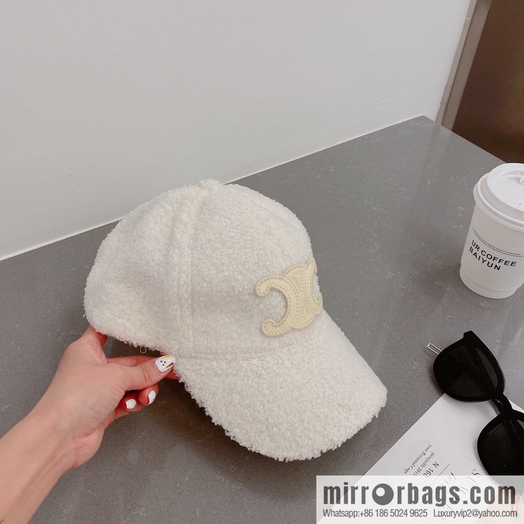 Celine 2022 autumn new lamb wool cap