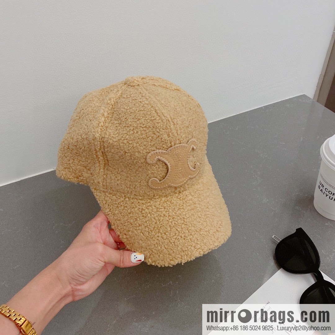 Celine 2022 autumn new lamb wool cap