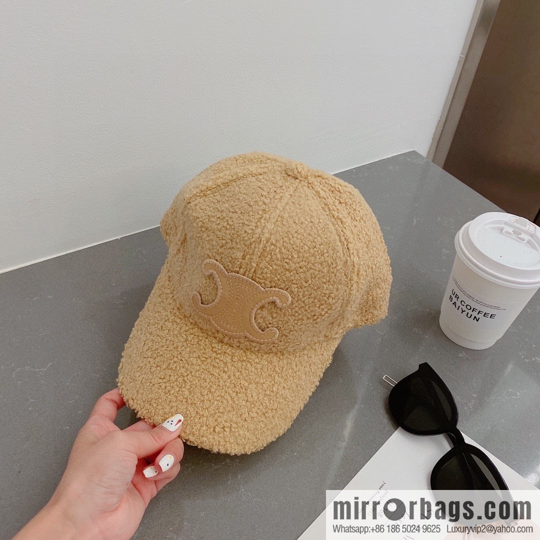Celine 2022 autumn new lamb wool cap