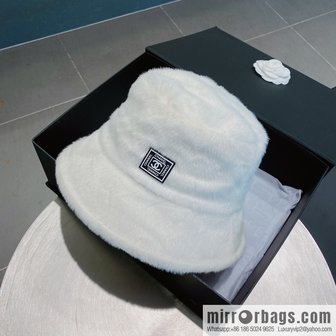 Chanel 2022 autumn and winter new rabbit fur bucket hat