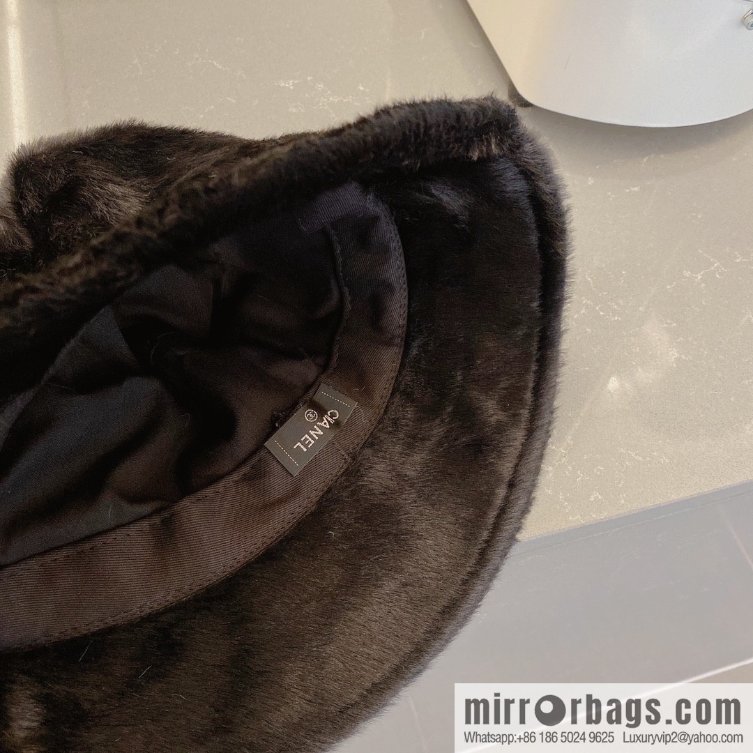 Chanel 2022 autumn and winter new rabbit fur bucket hat