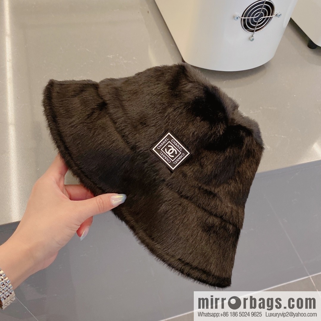 Chanel 2022 autumn and winter new rabbit fur bucket hat