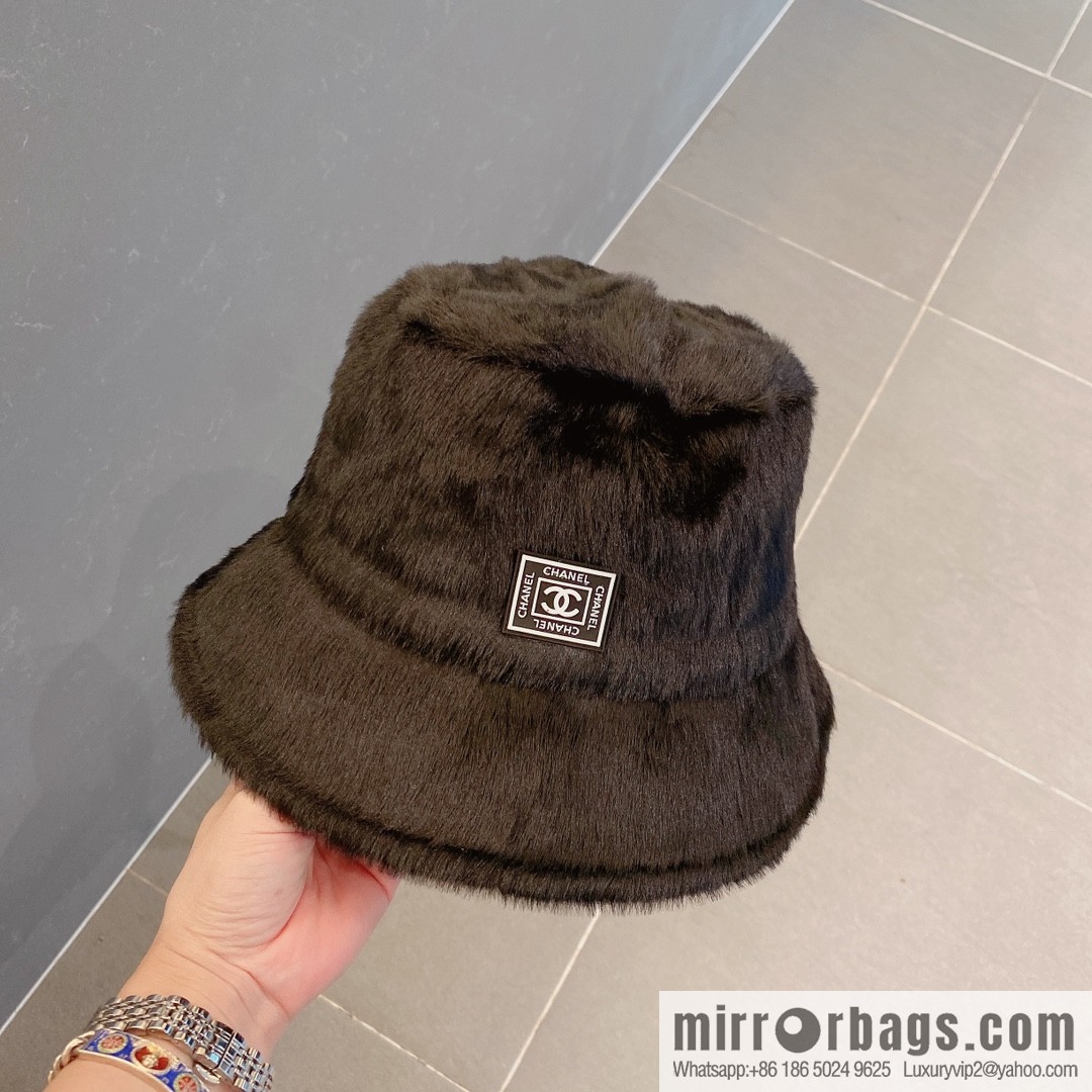 Chanel 2022 autumn and winter new rabbit fur bucket hat