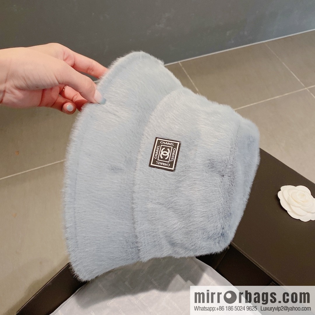 Chanel 2022 autumn and winter new rabbit fur bucket hat