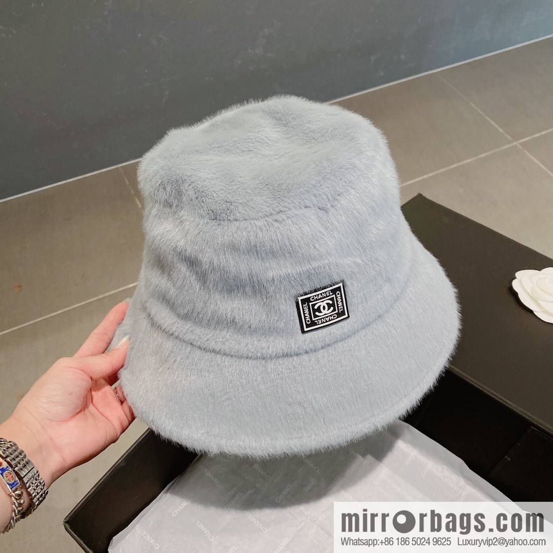 Chanel 2022 autumn and winter new rabbit fur bucket hat