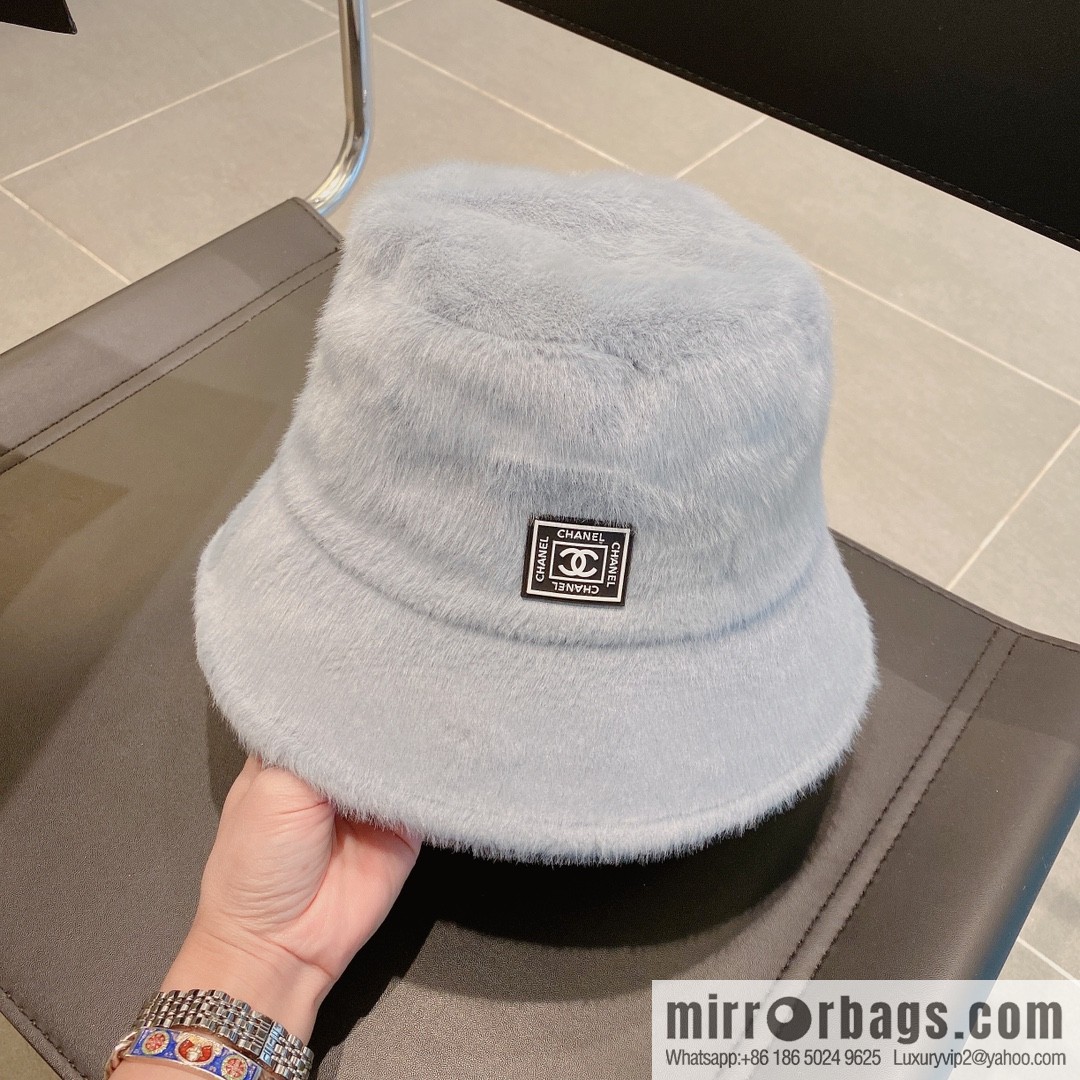 Chanel 2022 autumn and winter new rabbit fur bucket hat