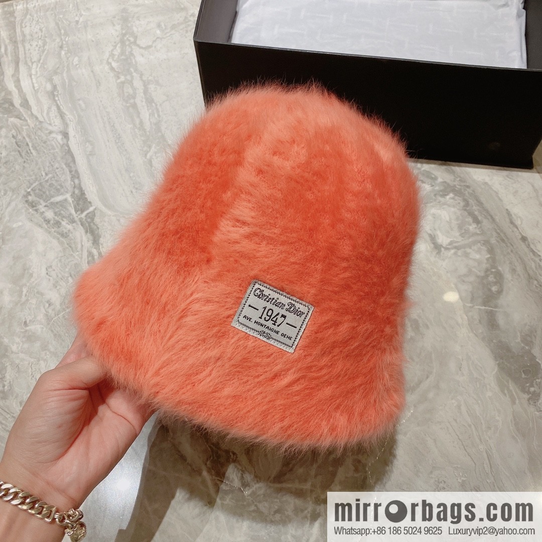 Dior 2022 autumn and winter new rabbit fur bucket hat