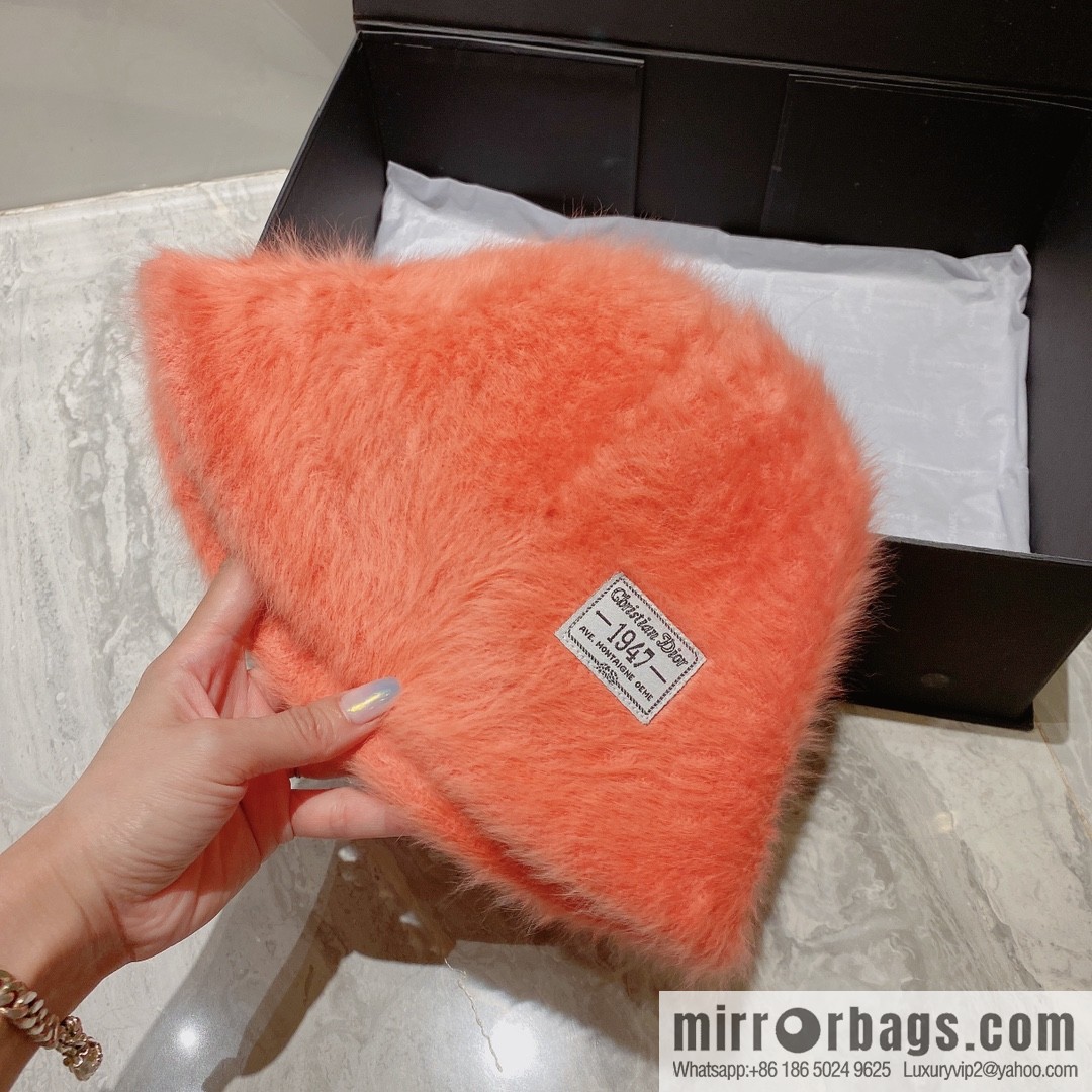 Dior 2022 autumn and winter new rabbit fur bucket hat