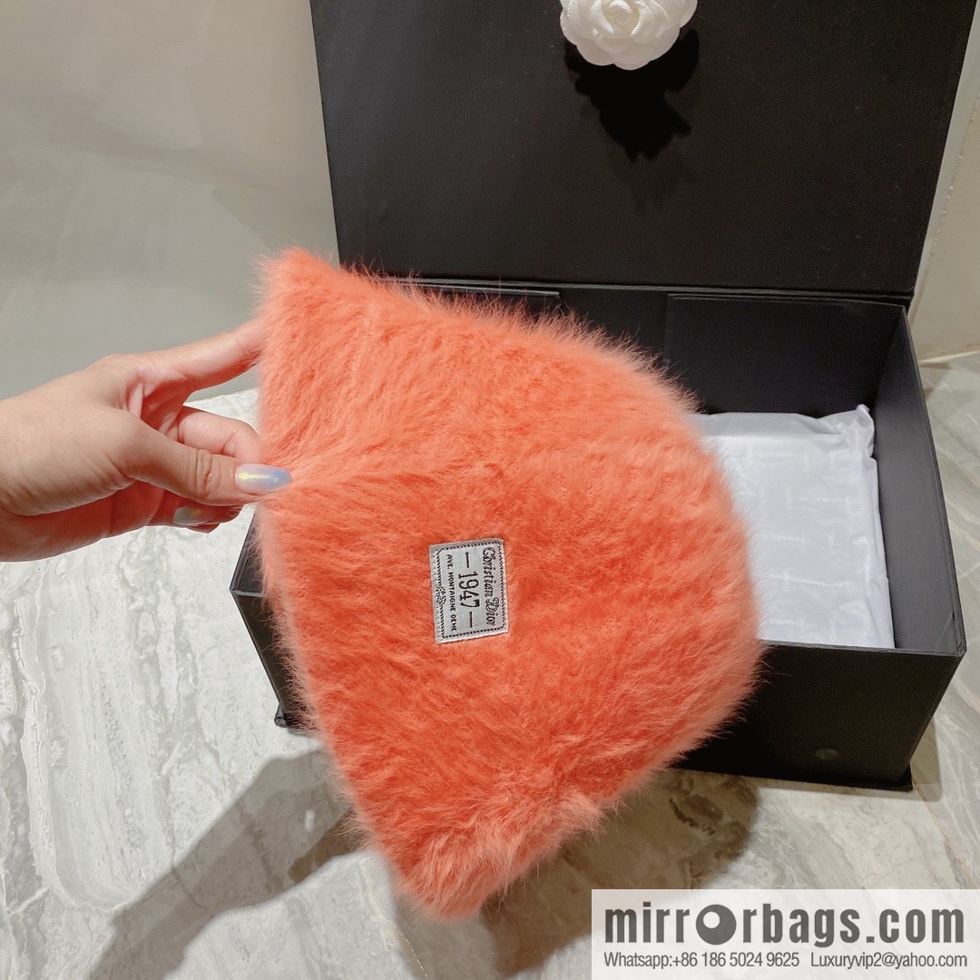 Dior 2022 autumn and winter new rabbit fur bucket hat