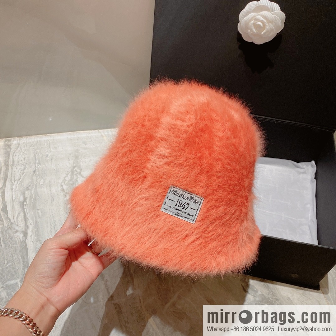 Dior 2022 autumn and winter new rabbit fur bucket hat