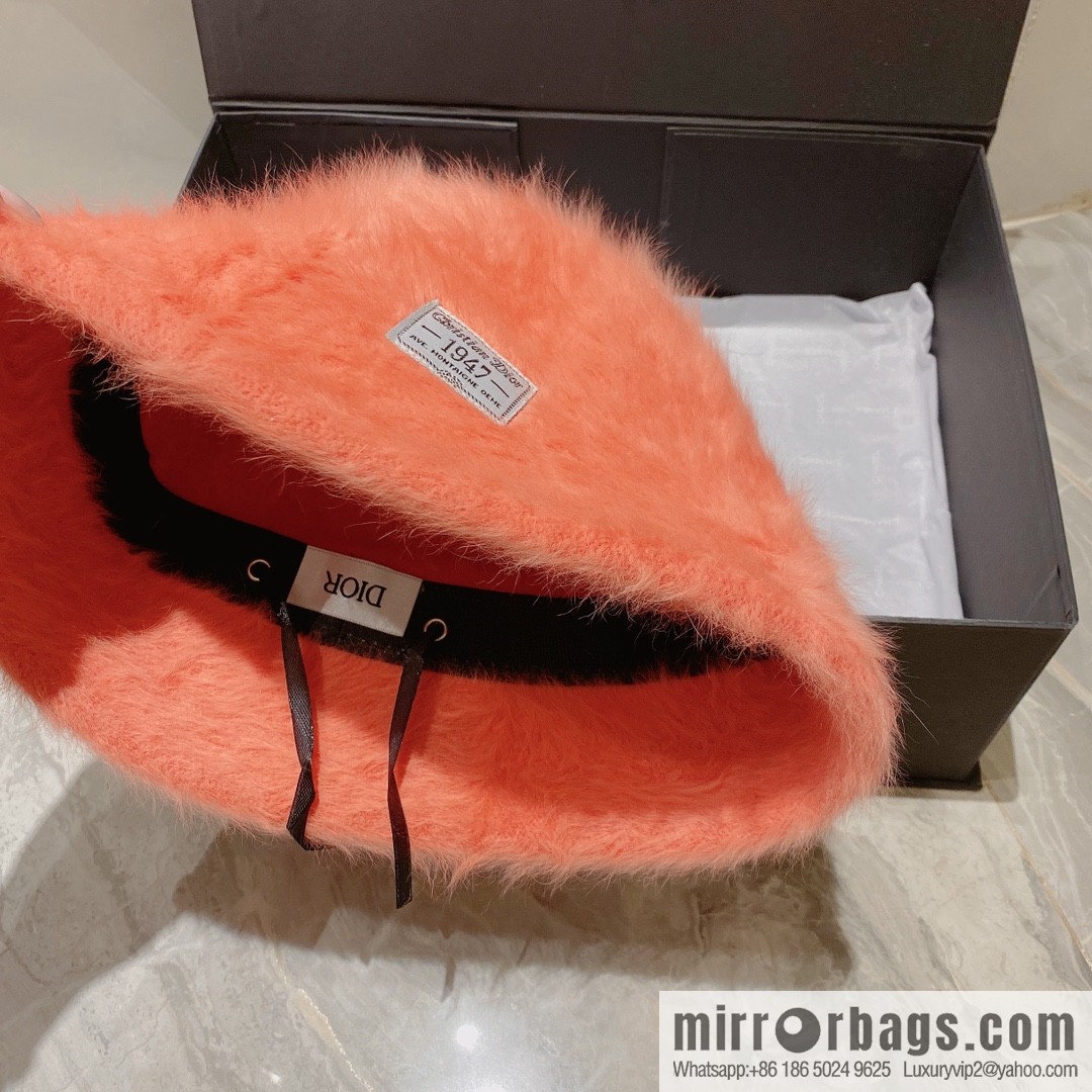 Dior 2022 autumn and winter new rabbit fur bucket hat