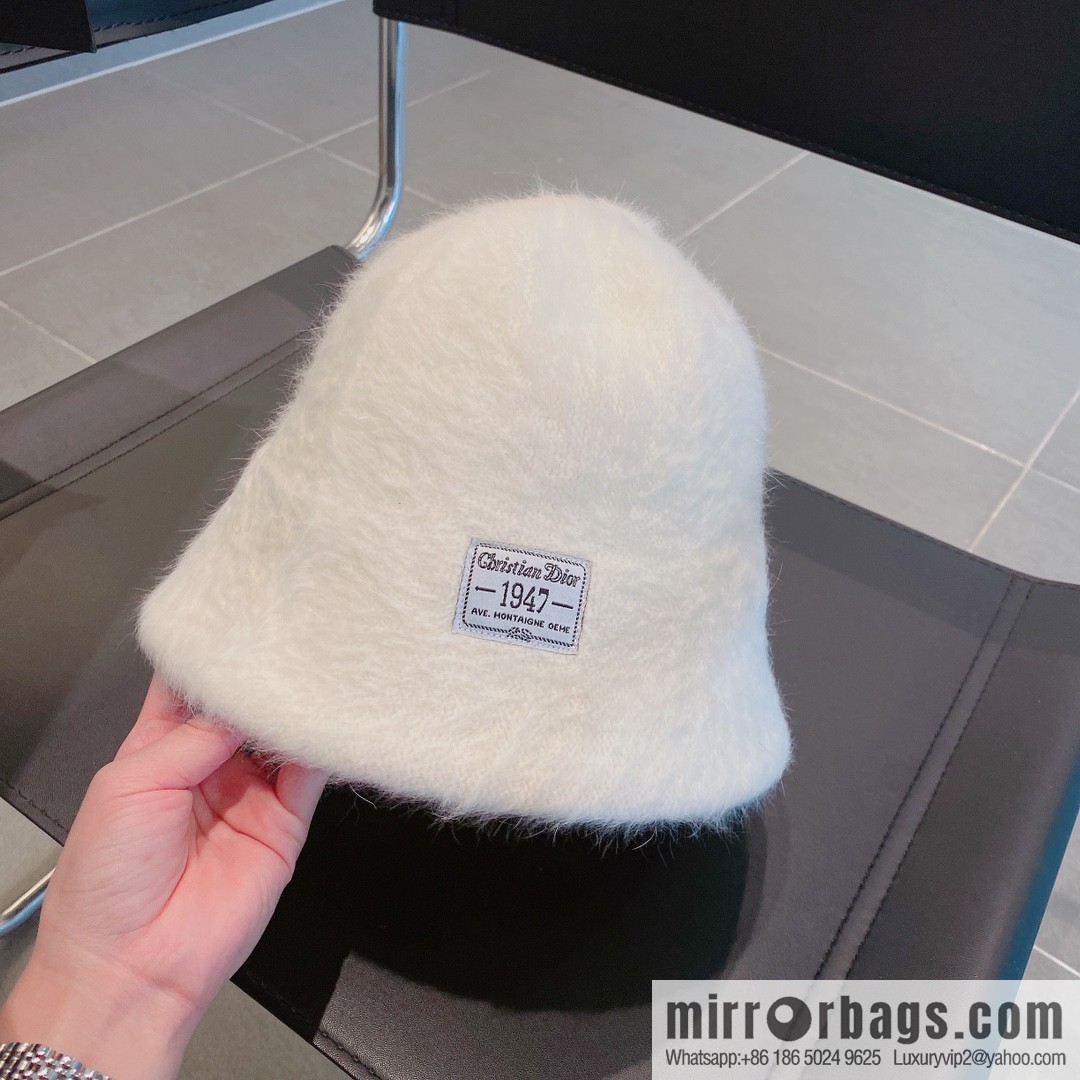 Dior 2022 autumn and winter new rabbit fur bucket hat