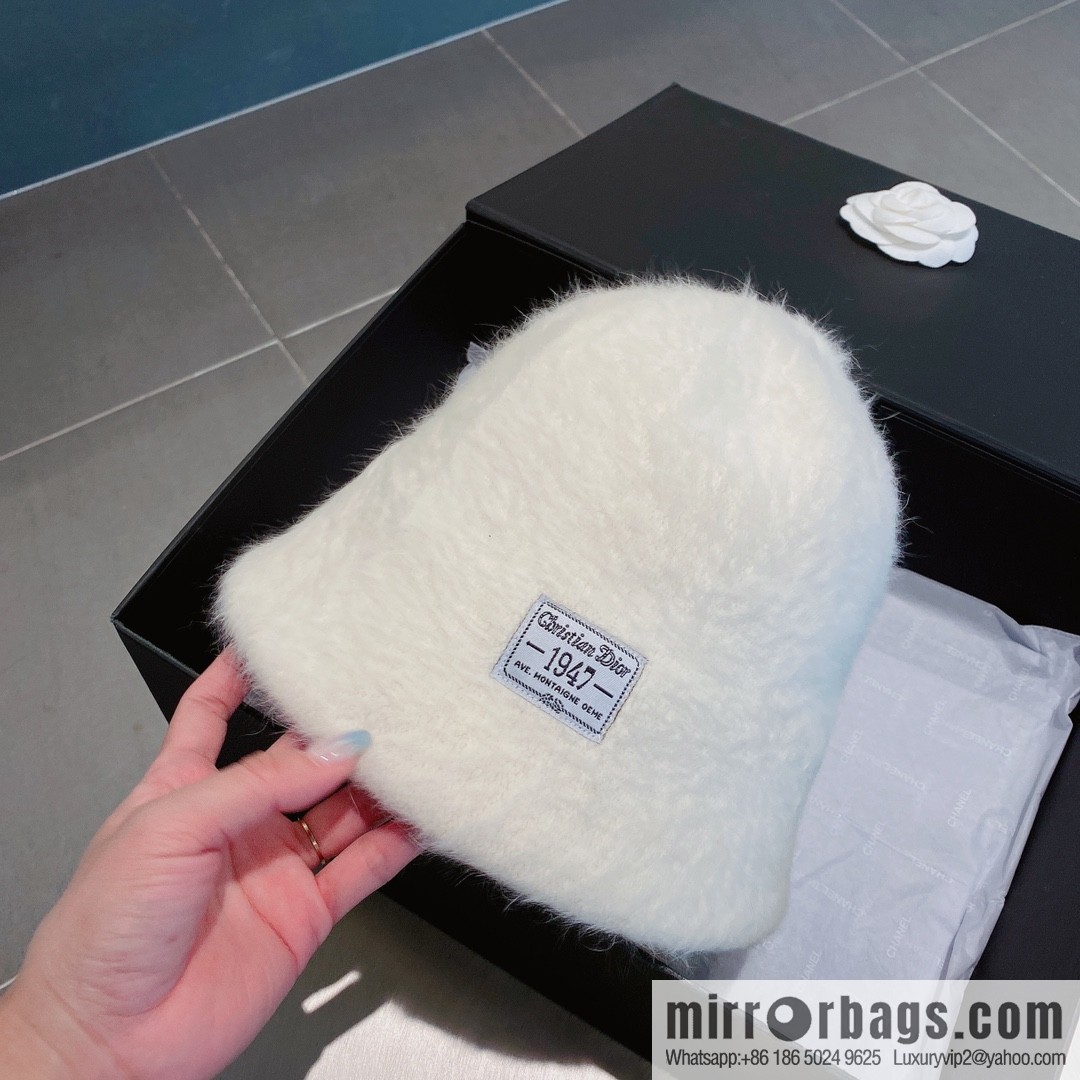 Dior 2022 autumn and winter new rabbit fur bucket hat