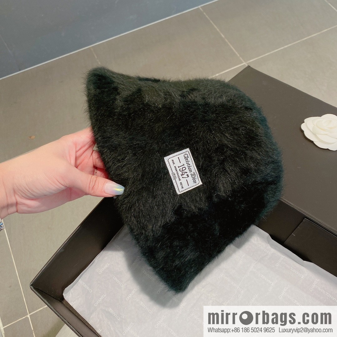 Dior 2022 autumn and winter new rabbit fur bucket hat
