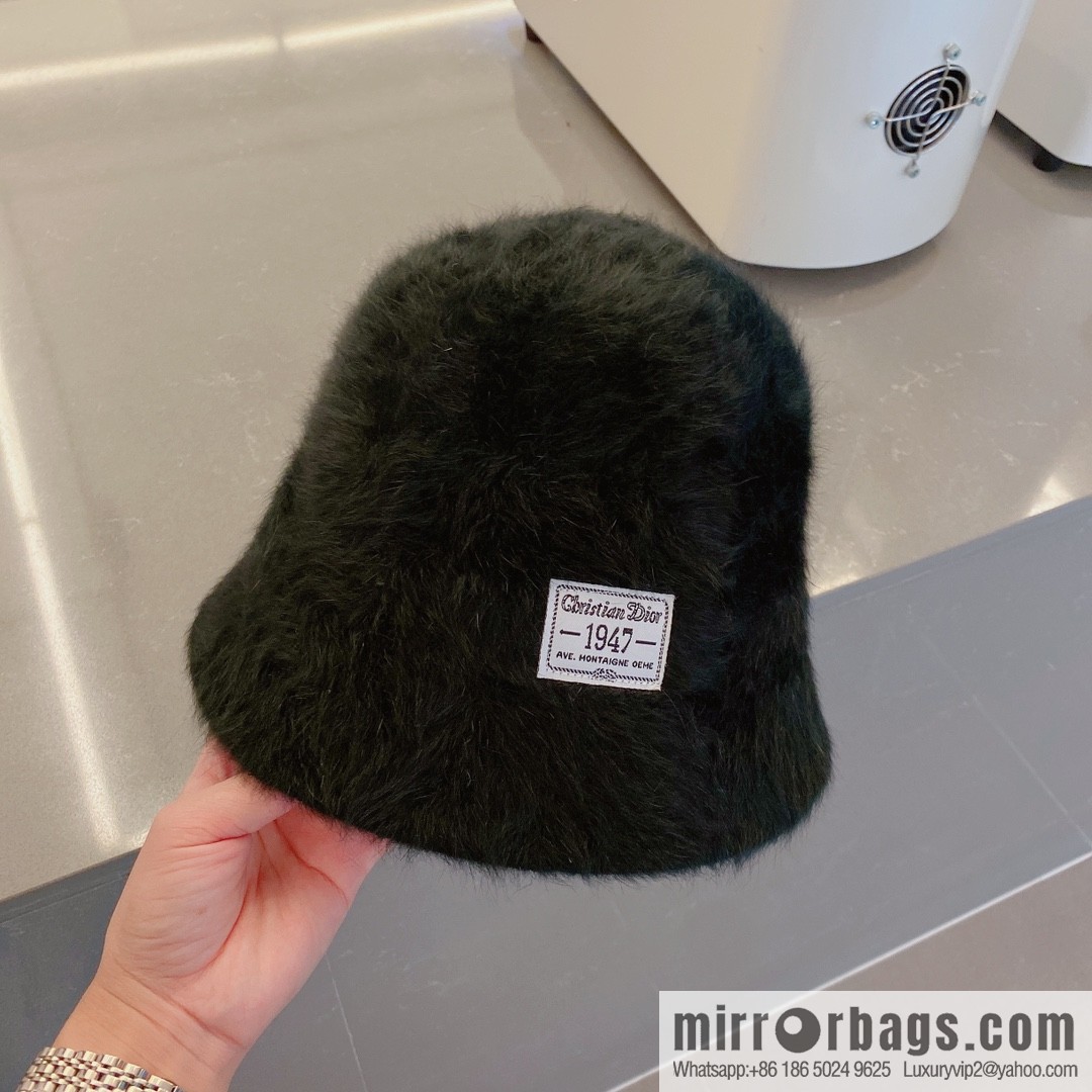 Dior 2022 autumn and winter new rabbit fur bucket hat
