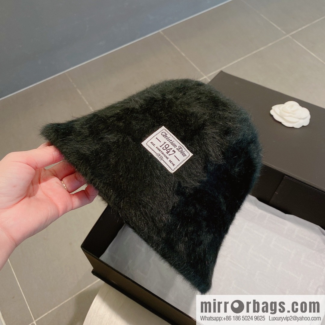 Dior 2022 autumn and winter new rabbit fur bucket hat