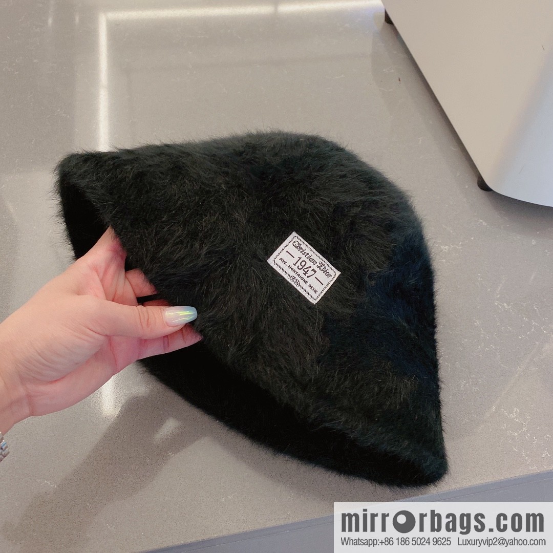 Dior 2022 autumn and winter new rabbit fur bucket hat