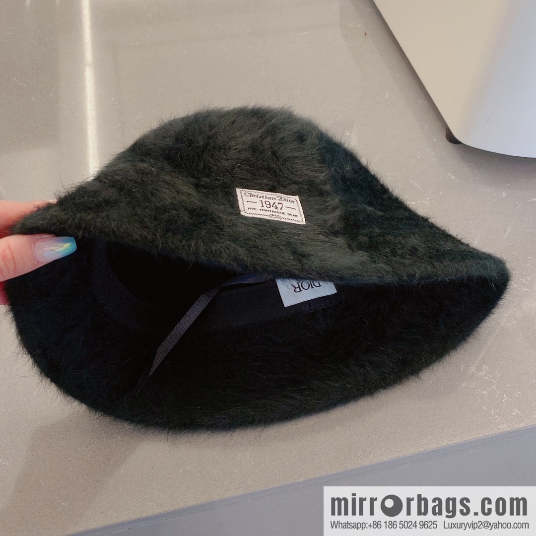 Dior 2022 autumn and winter new rabbit fur bucket hat
