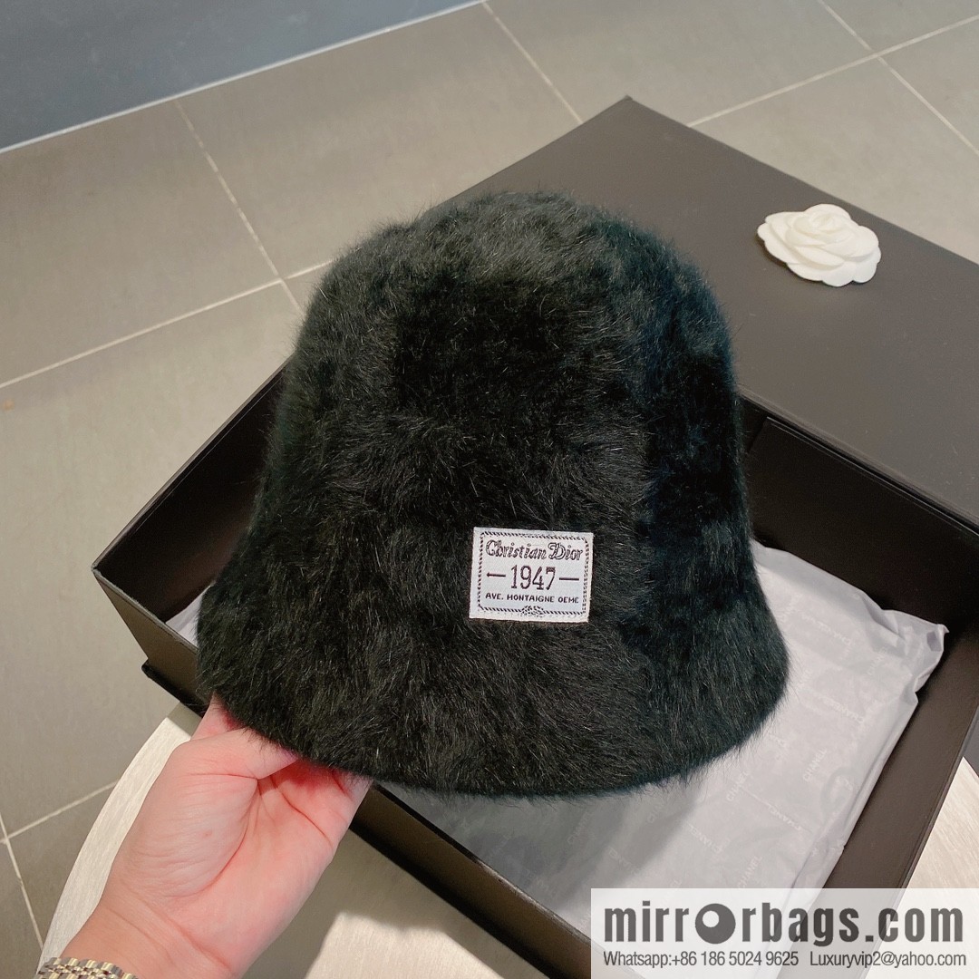Dior 2022 autumn and winter new rabbit fur bucket hat