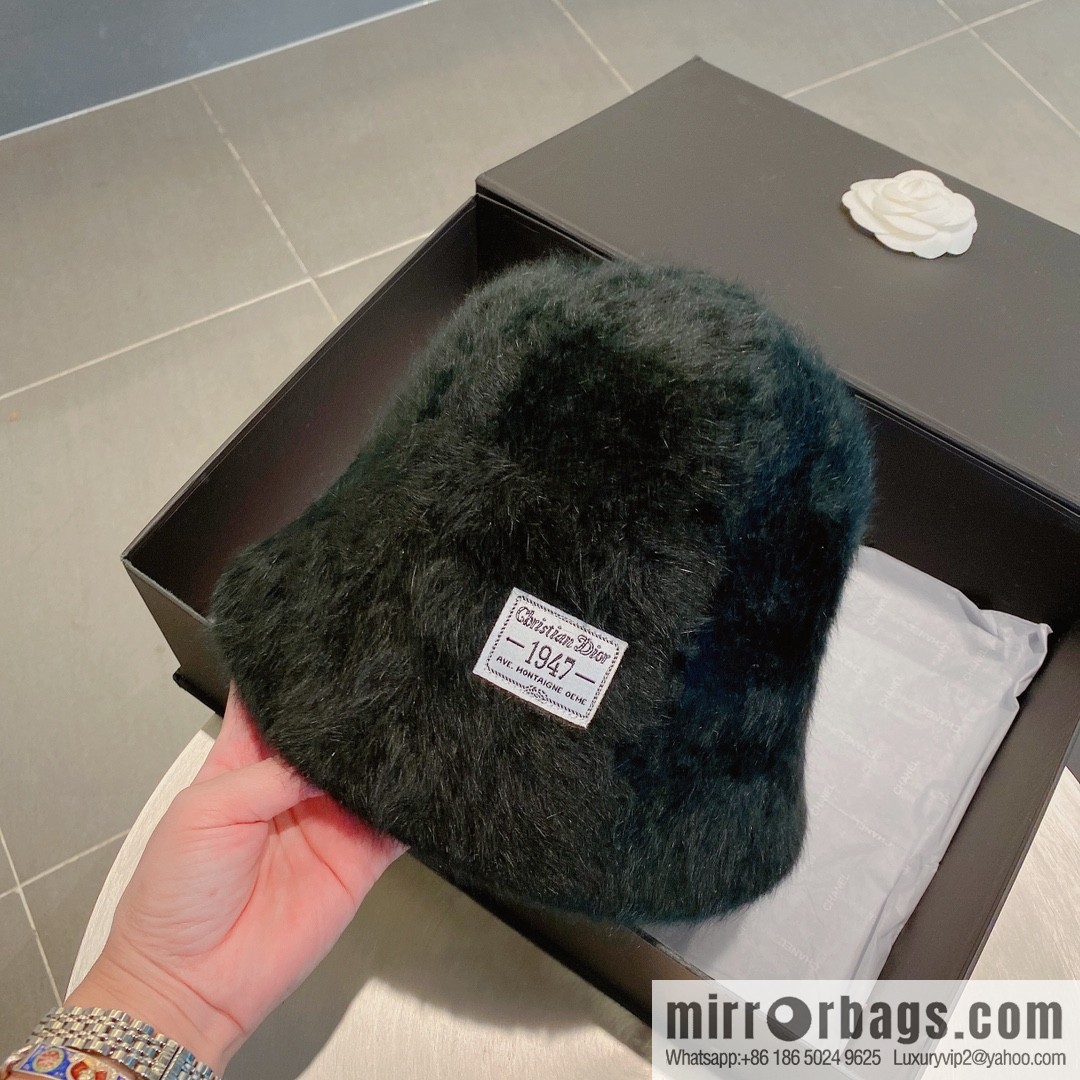 Dior 2022 autumn and winter new rabbit fur bucket hat