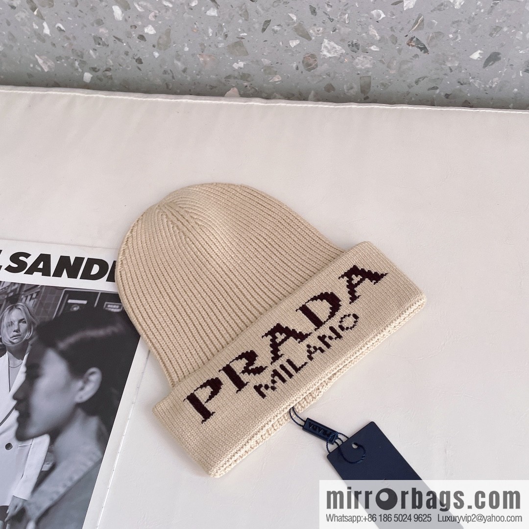 Prada official website latest wool-blend knitted hat