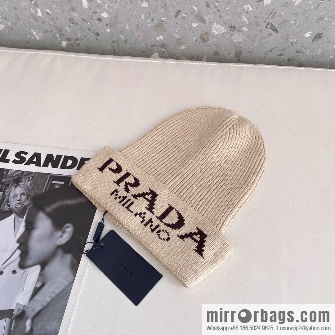 Prada official website latest wool-blend knitted hat