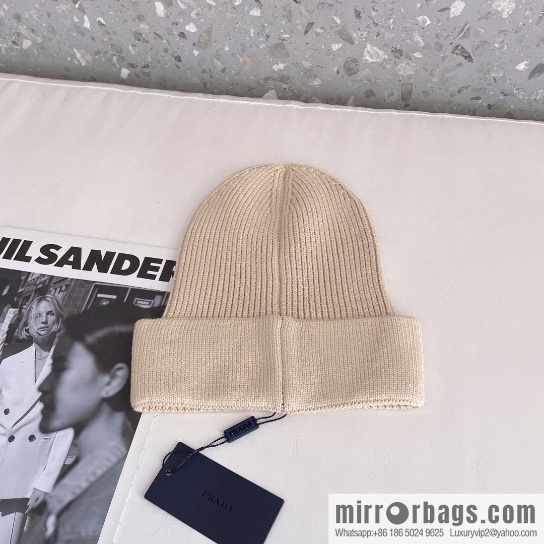 Prada official website latest wool-blend knitted hat
