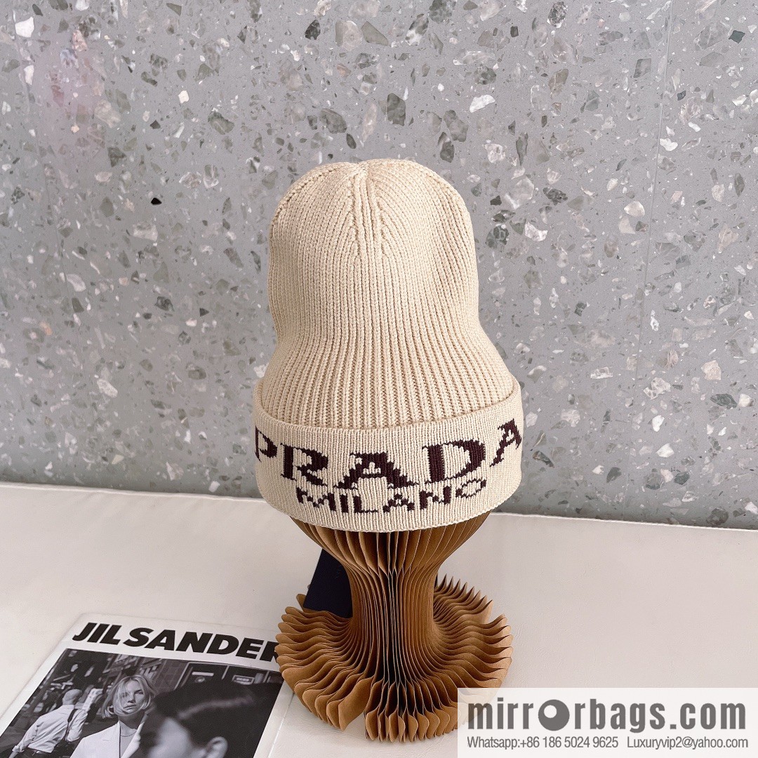 Prada official website latest wool-blend knitted hat