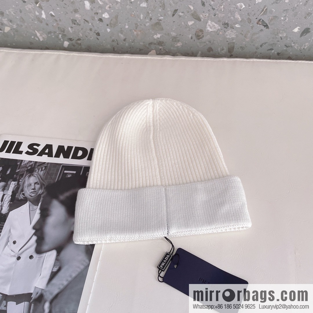 Prada official website latest wool-blend knitted hat