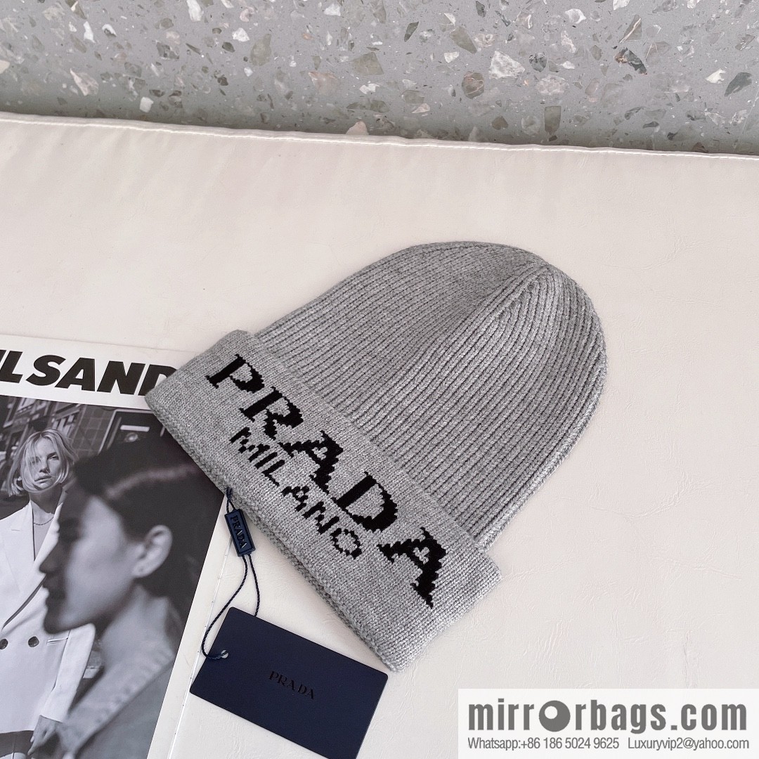 Prada official website latest wool-blend knitted hat