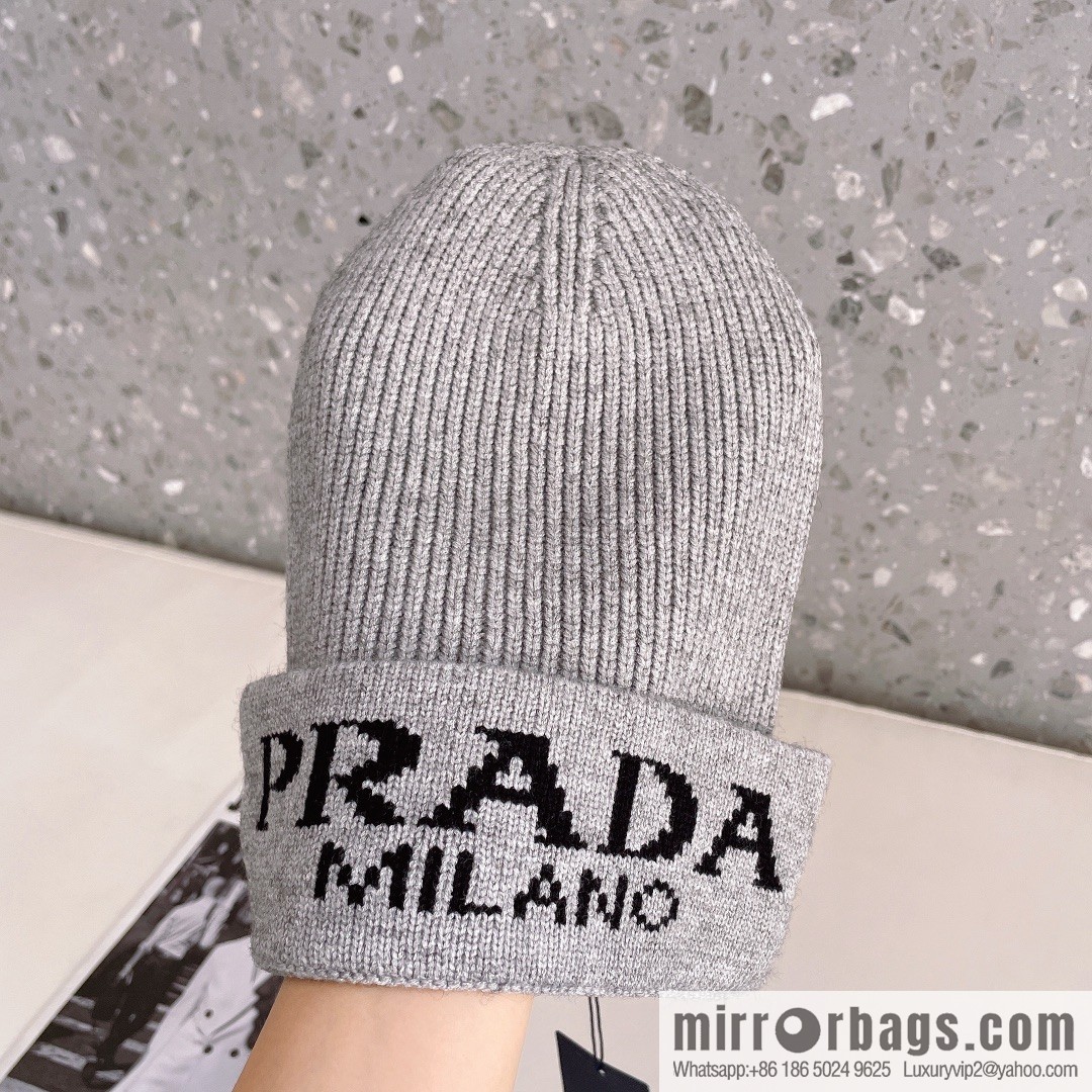 Prada official website latest wool-blend knitted hat