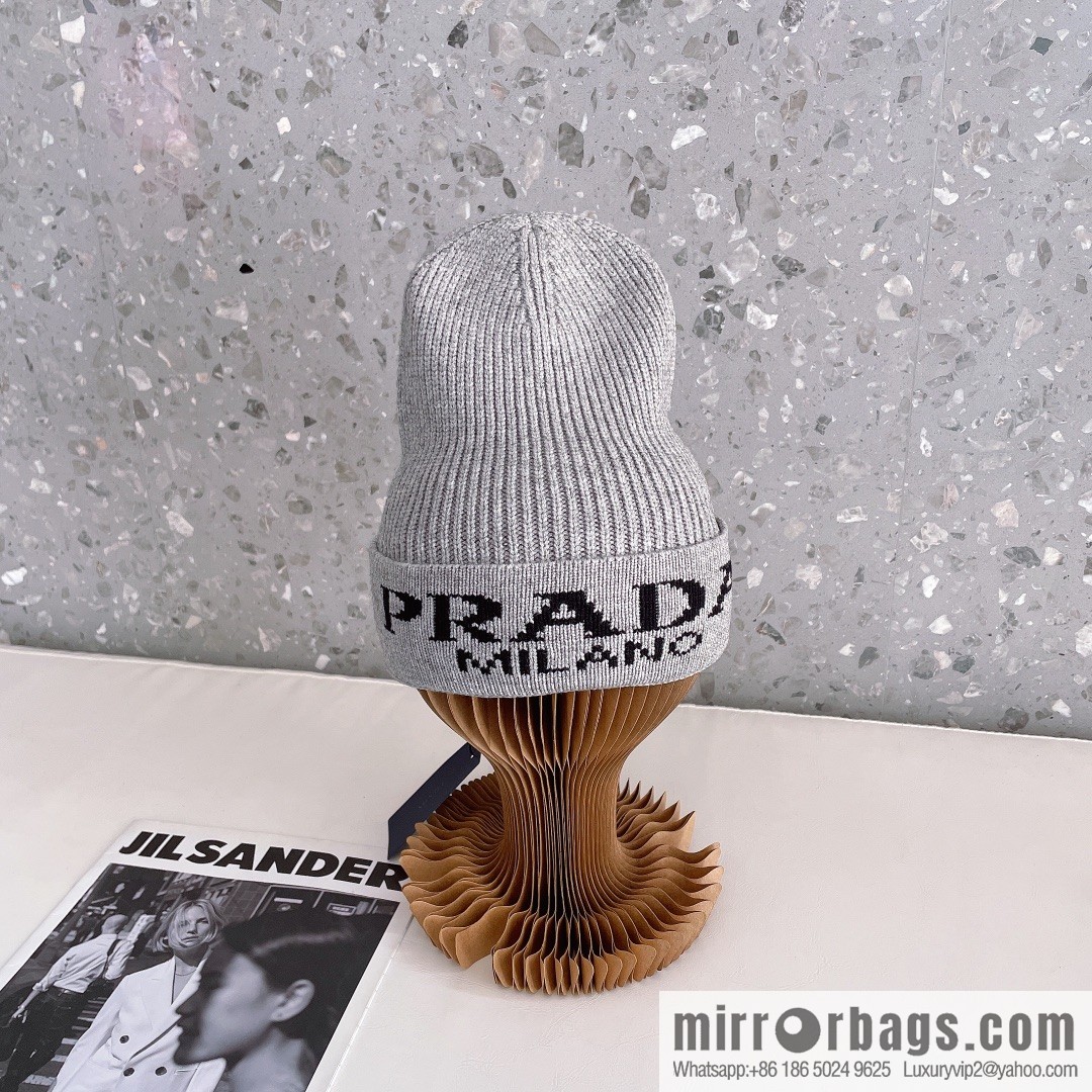 Prada official website latest wool-blend knitted hat