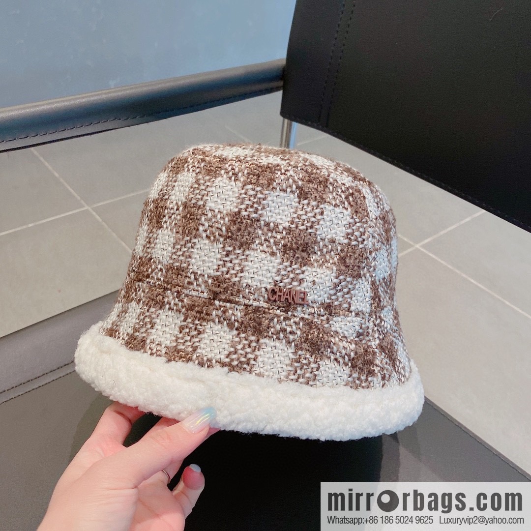 Chanel 2022 autumn and winter new lamb wool bucket hat