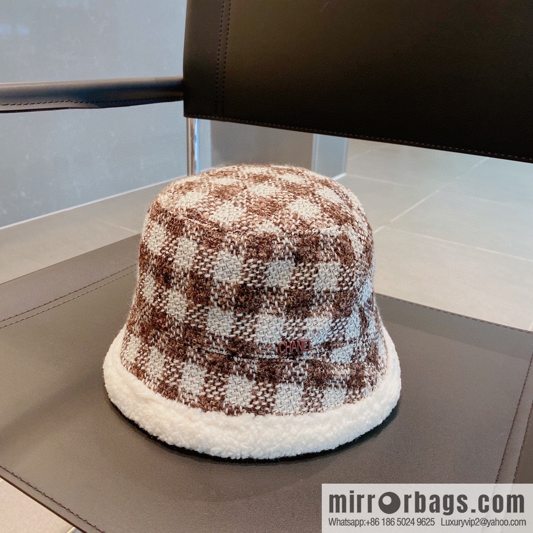 Chanel 2022 autumn and winter new lamb wool bucket hat