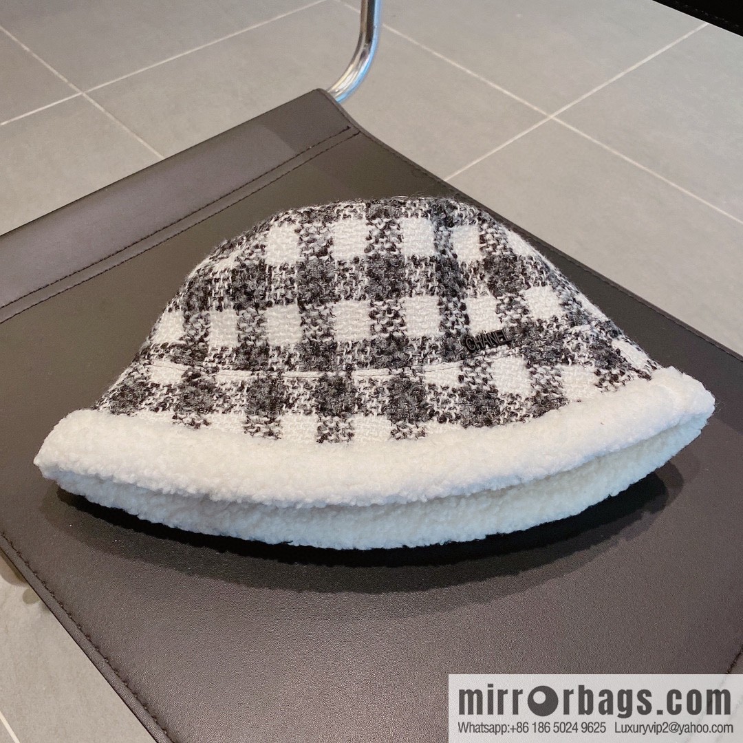 Chanel 2022 autumn and winter new lamb wool bucket hat