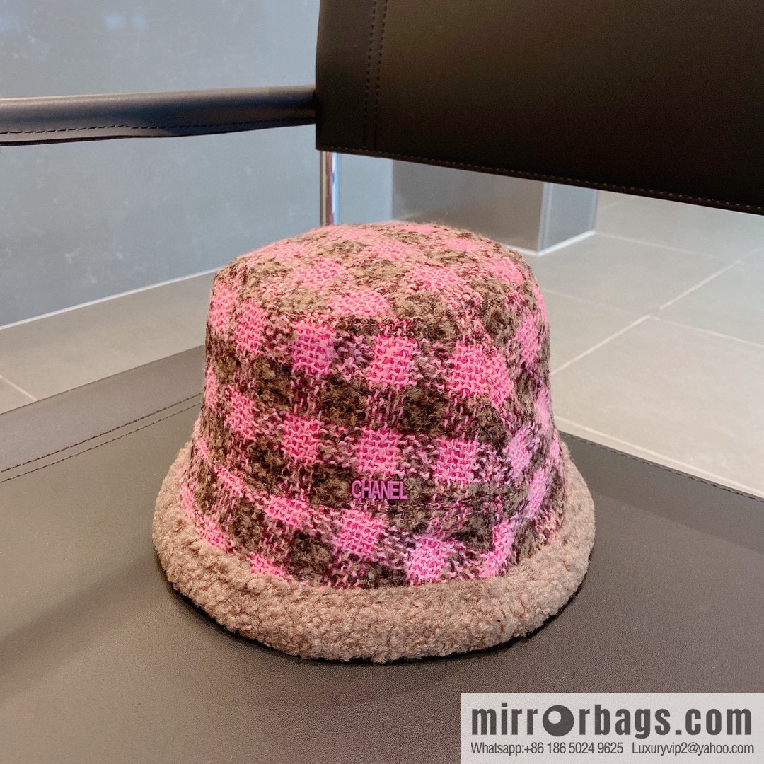 Chanel 2022 autumn and winter new lamb wool bucket hat