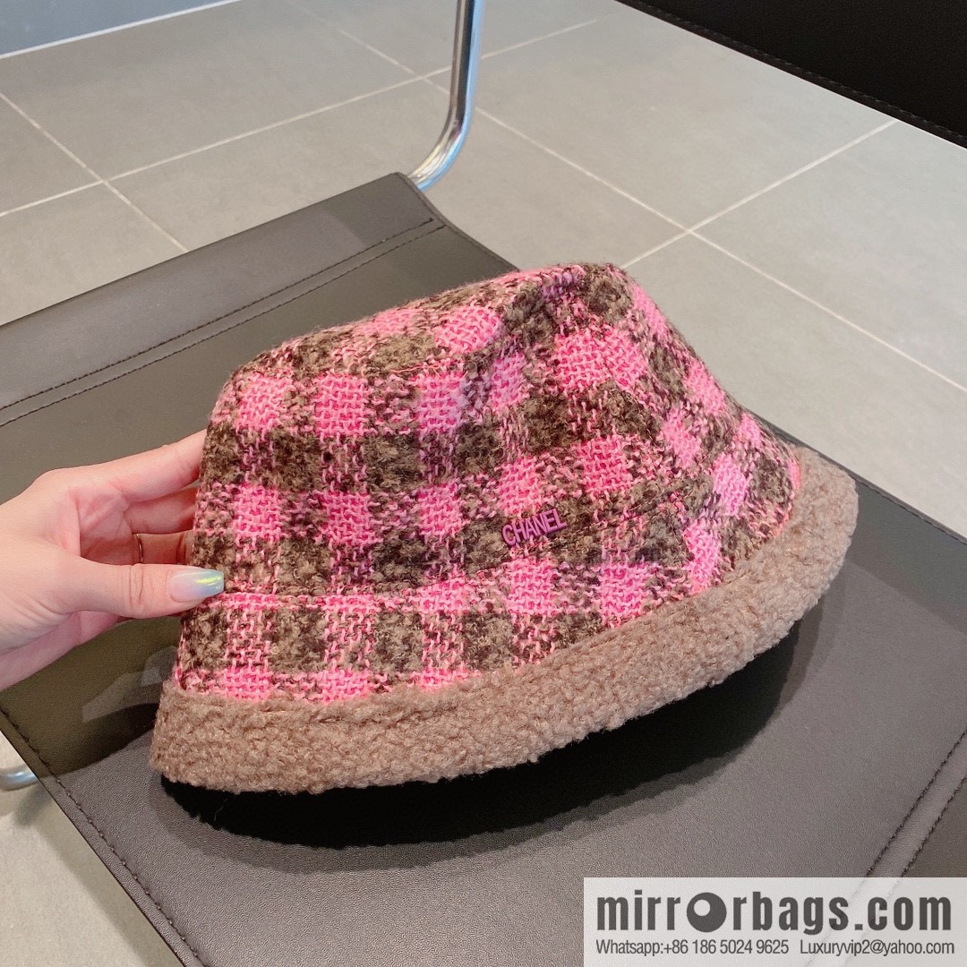 Chanel 2022 autumn and winter new lamb wool bucket hat