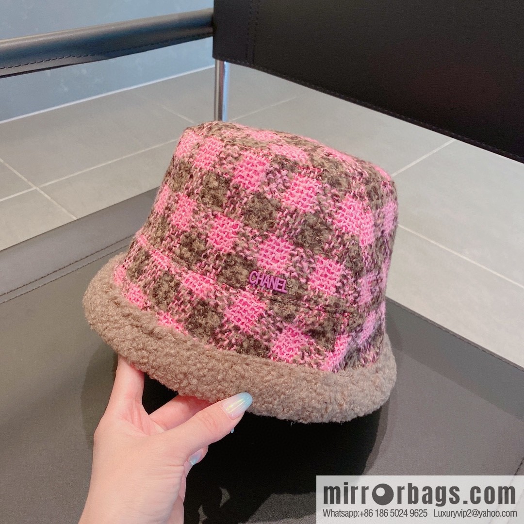 Chanel 2022 autumn and winter new lamb wool bucket hat