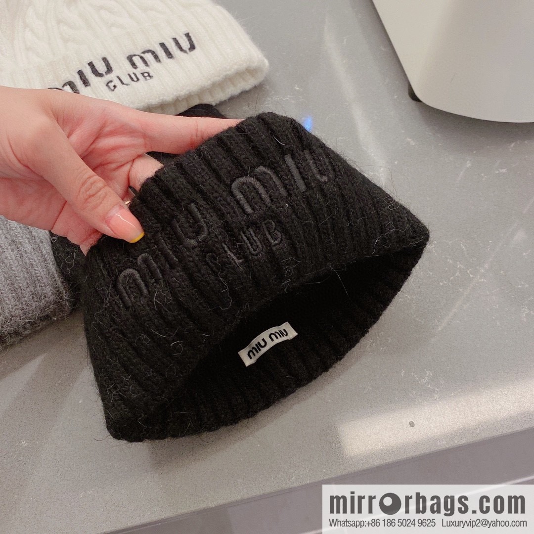 Miumiu 2022 autumn and winter new knitted wool hat