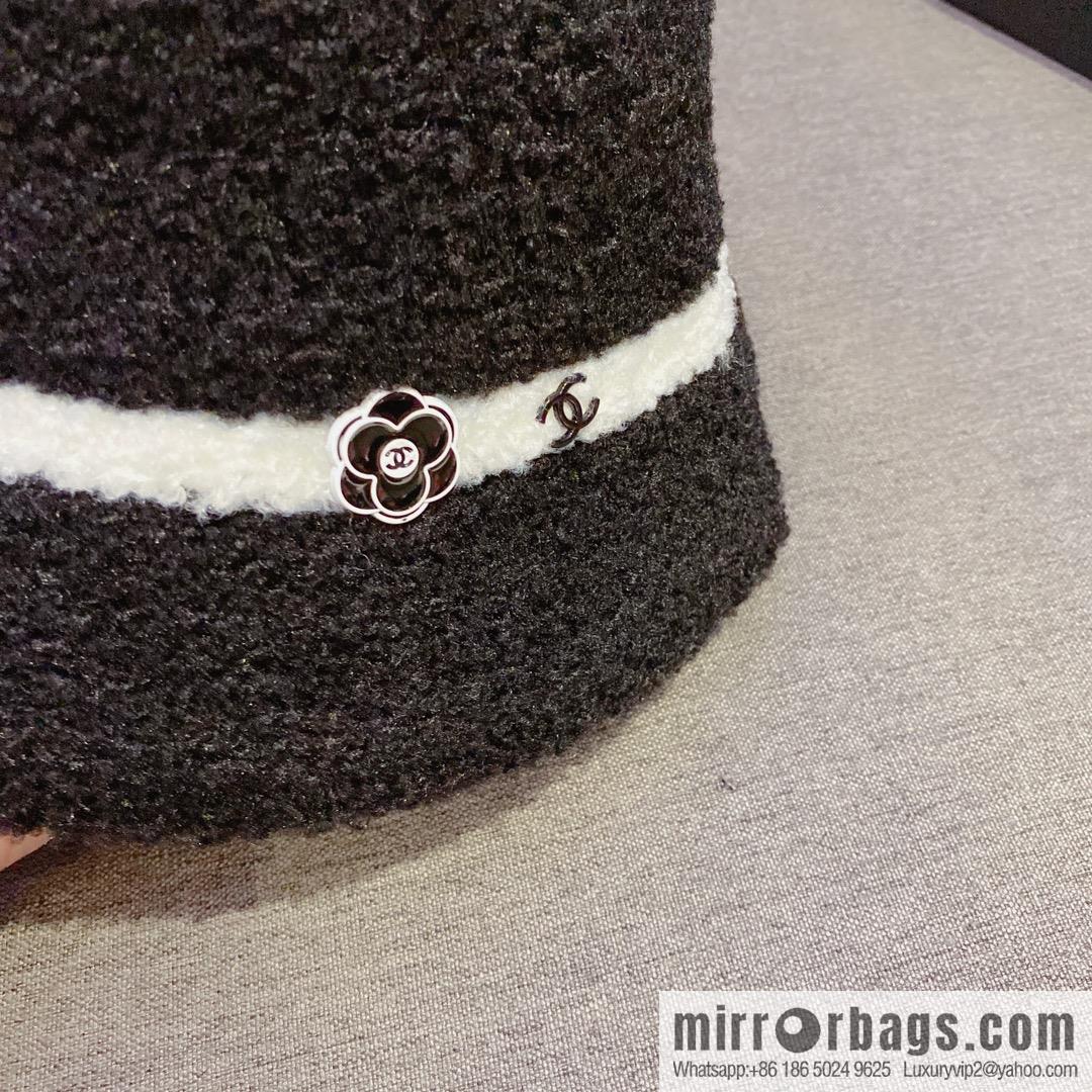 Chanel 2022 autumn and winter new lamb wool bucket hat