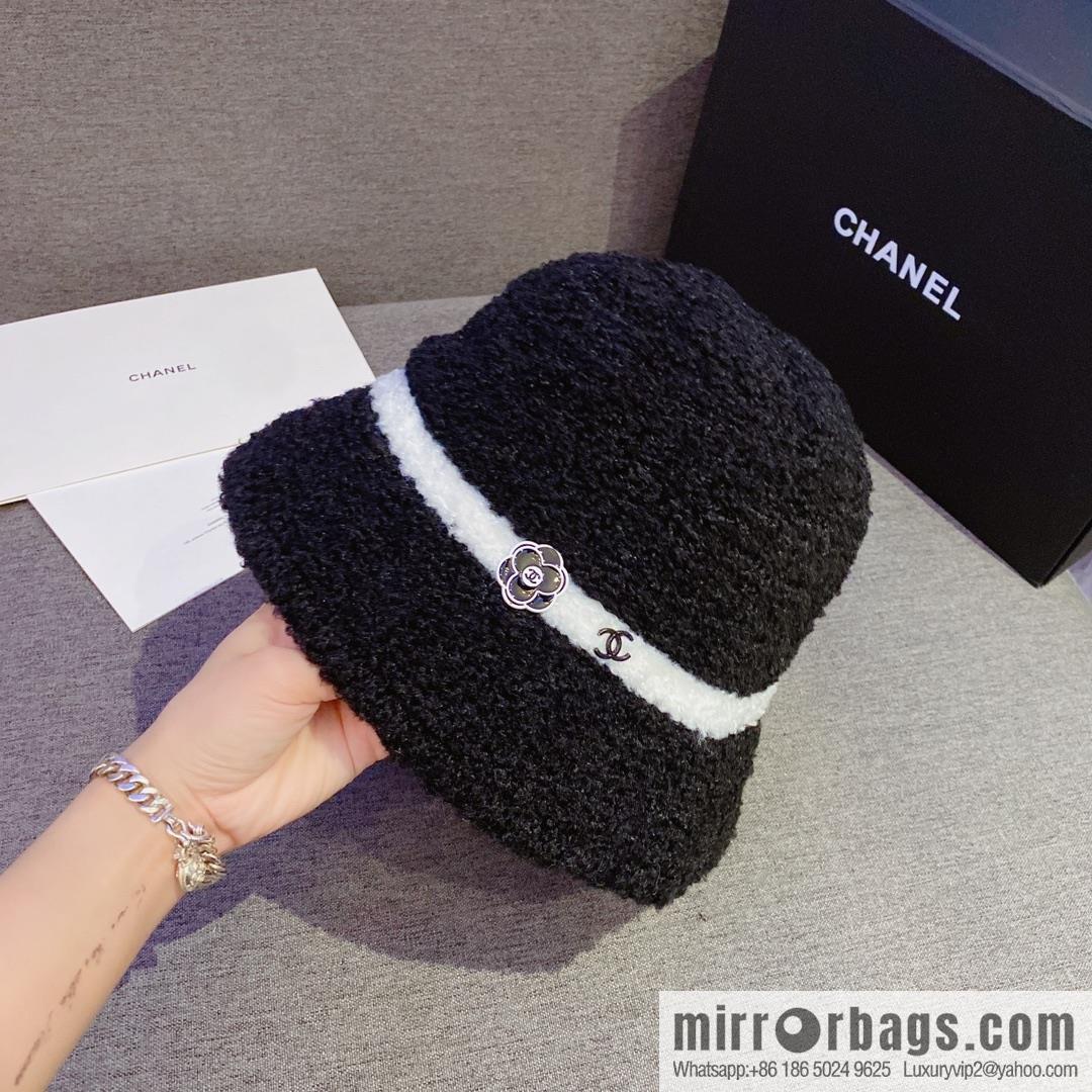 Chanel 2022 autumn and winter new lamb wool bucket hat