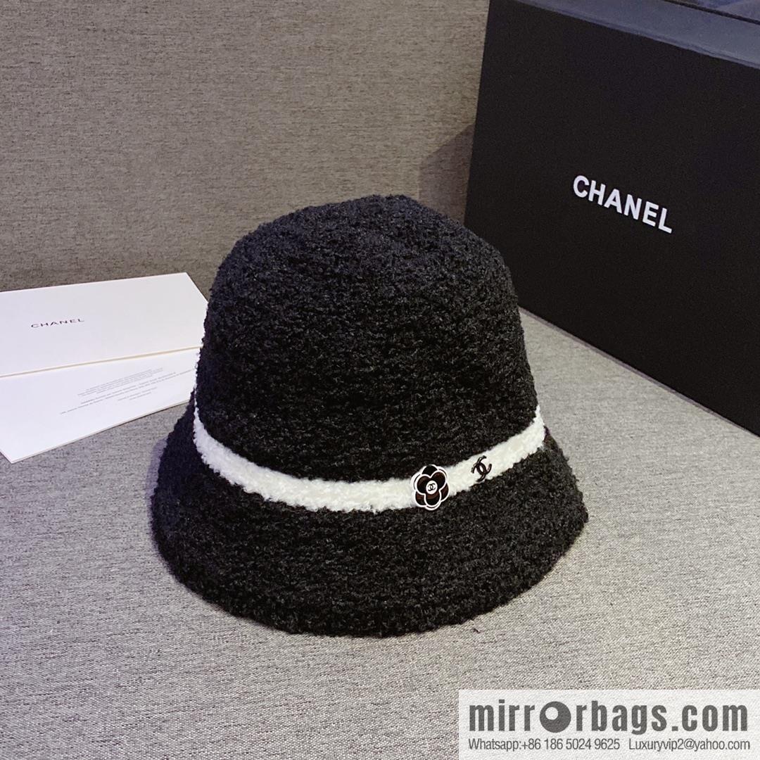 Chanel 2022 autumn and winter new lamb wool bucket hat