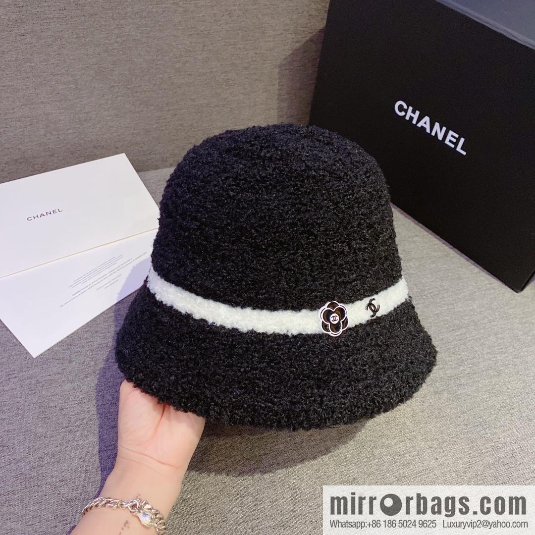 Chanel 2022 autumn and winter new lamb wool bucket hat