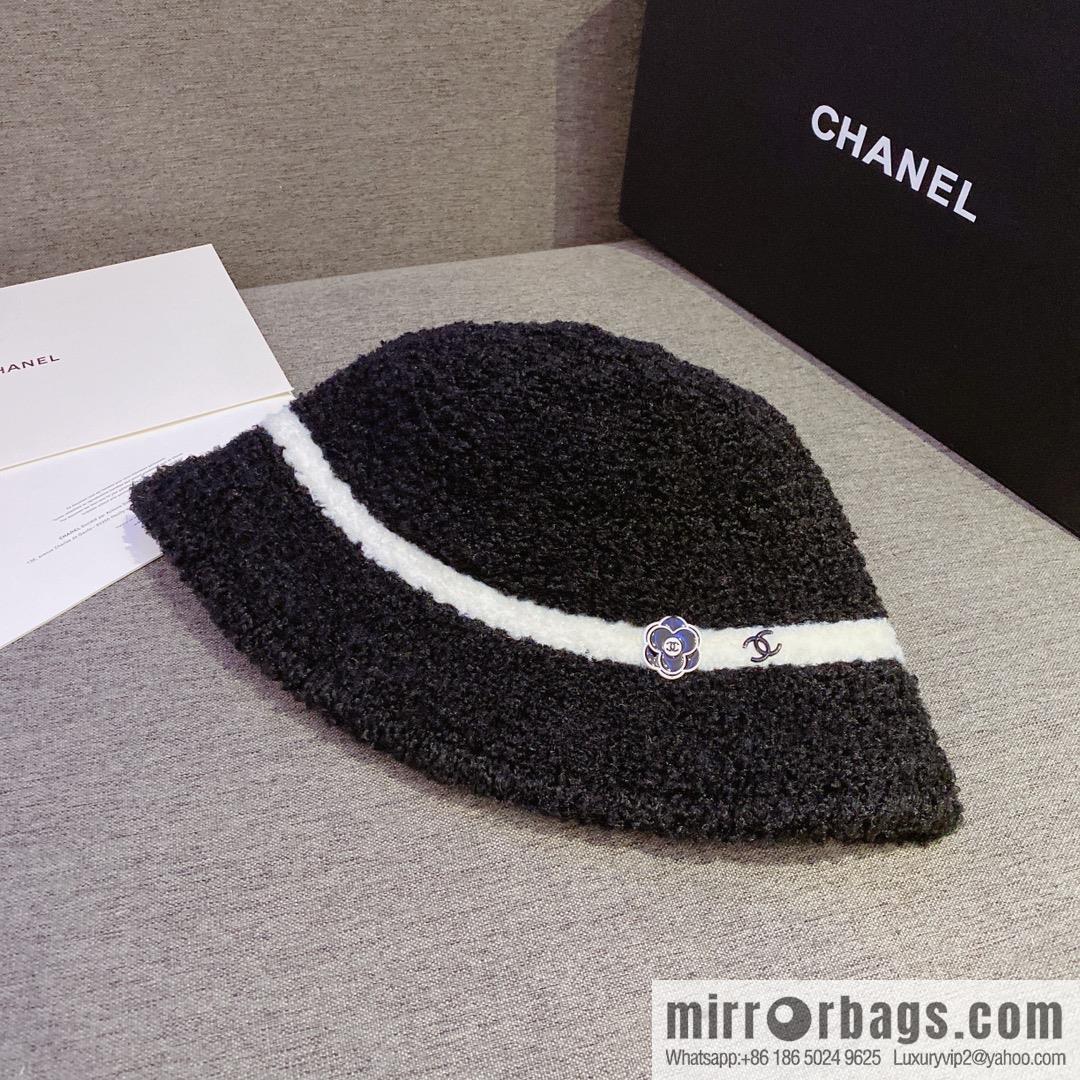 Chanel 2022 autumn and winter new lamb wool bucket hat