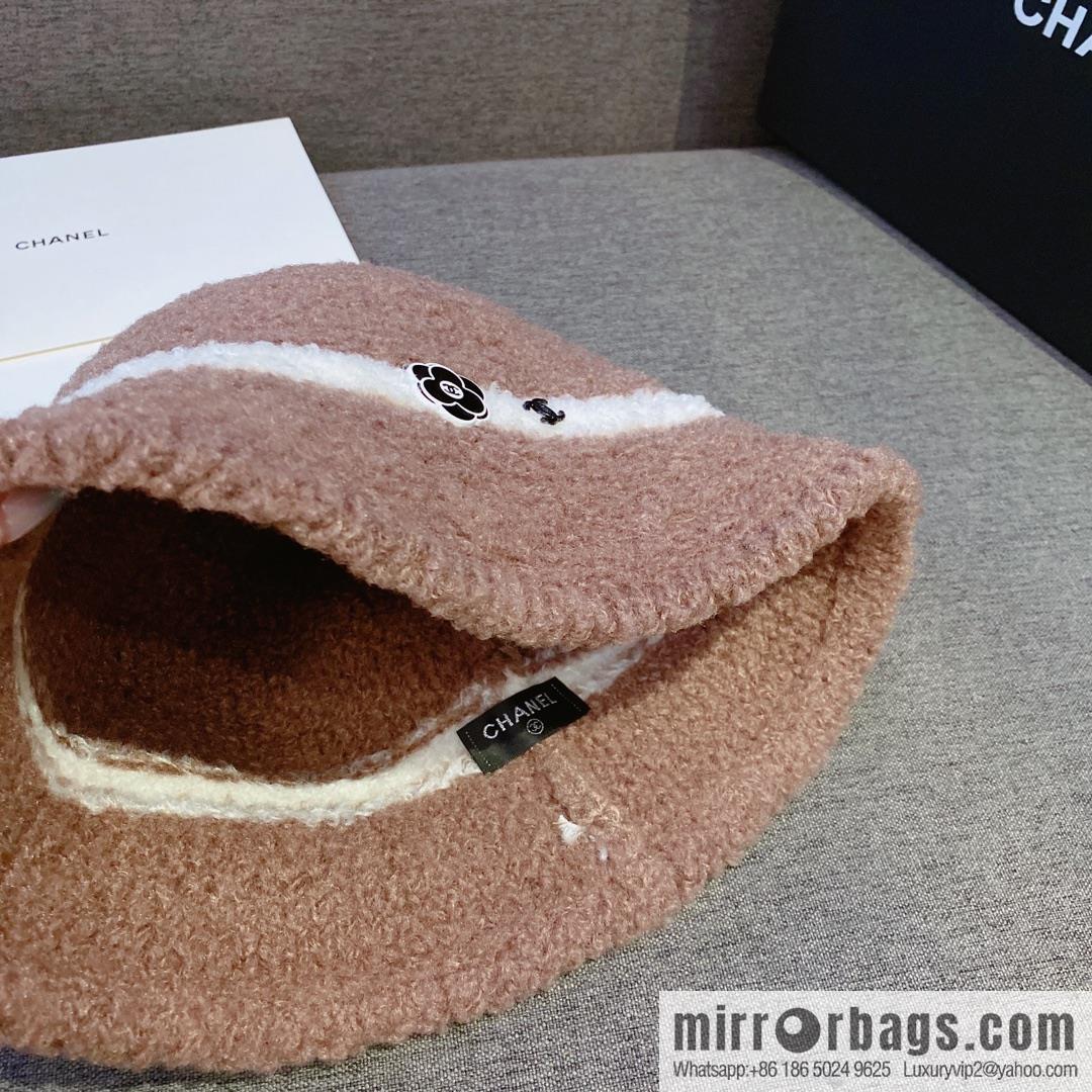 Chanel 2022 autumn and winter new lamb wool bucket hat