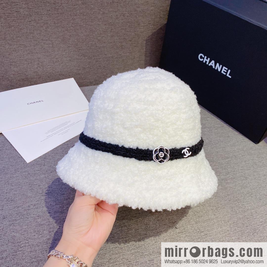 Chanel 2022 autumn and winter new lamb wool bucket hat