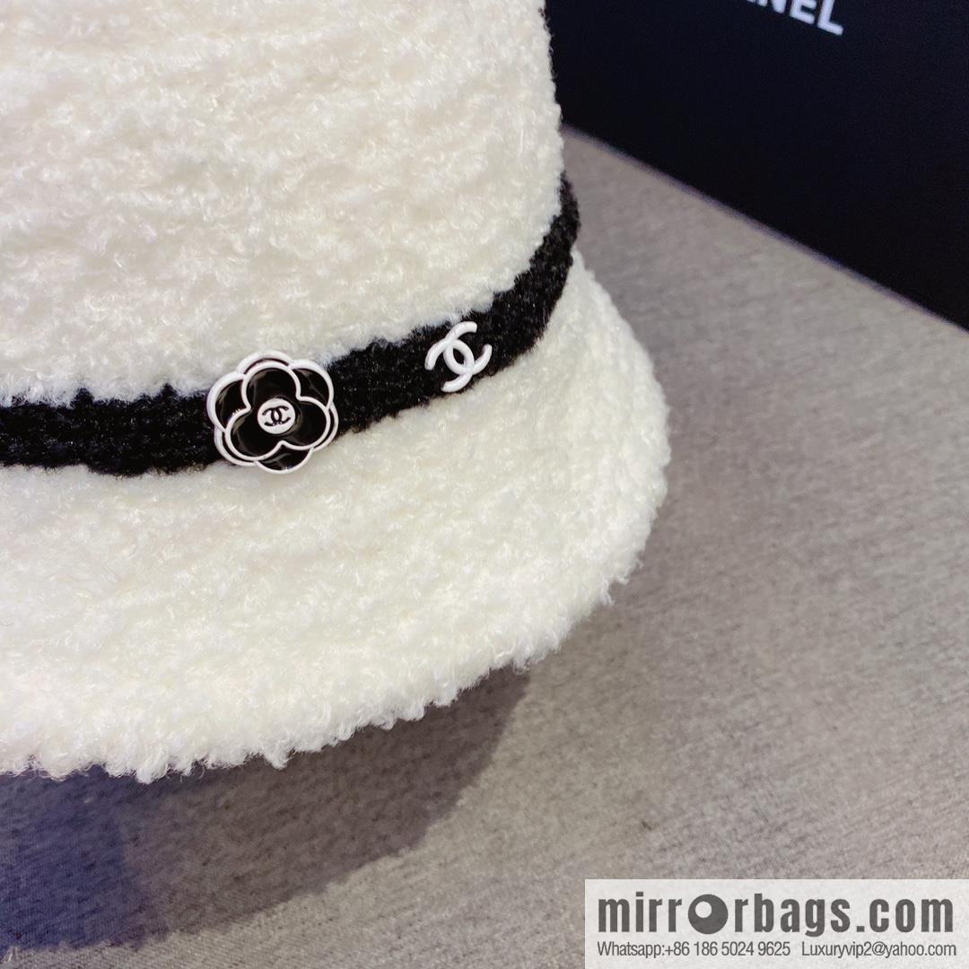 Chanel 2022 autumn and winter new lamb wool bucket hat