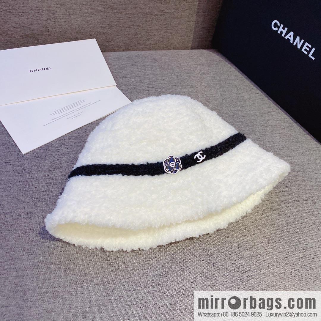 Chanel 2022 autumn and winter new lamb wool bucket hat