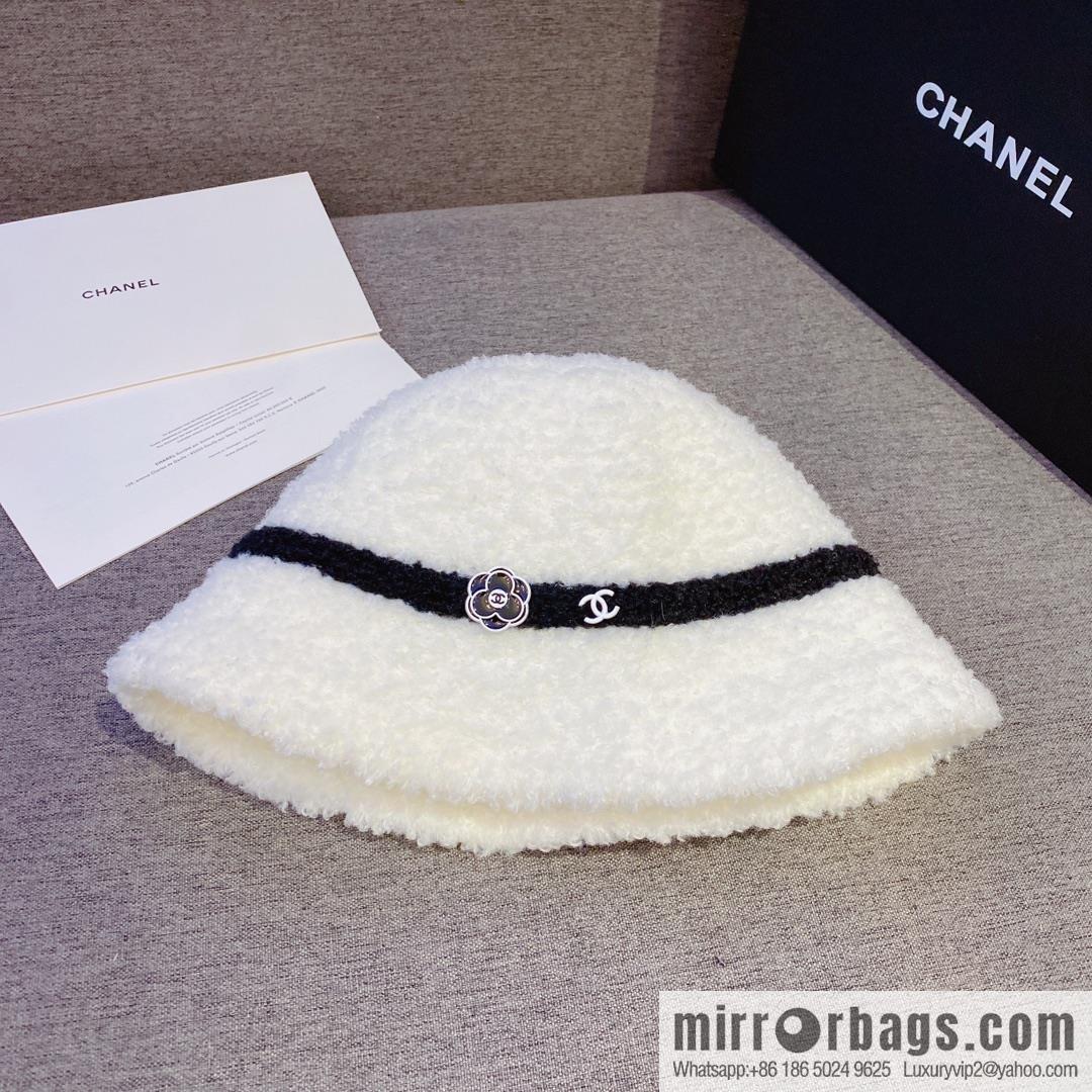 Chanel 2022 autumn and winter new lamb wool bucket hat