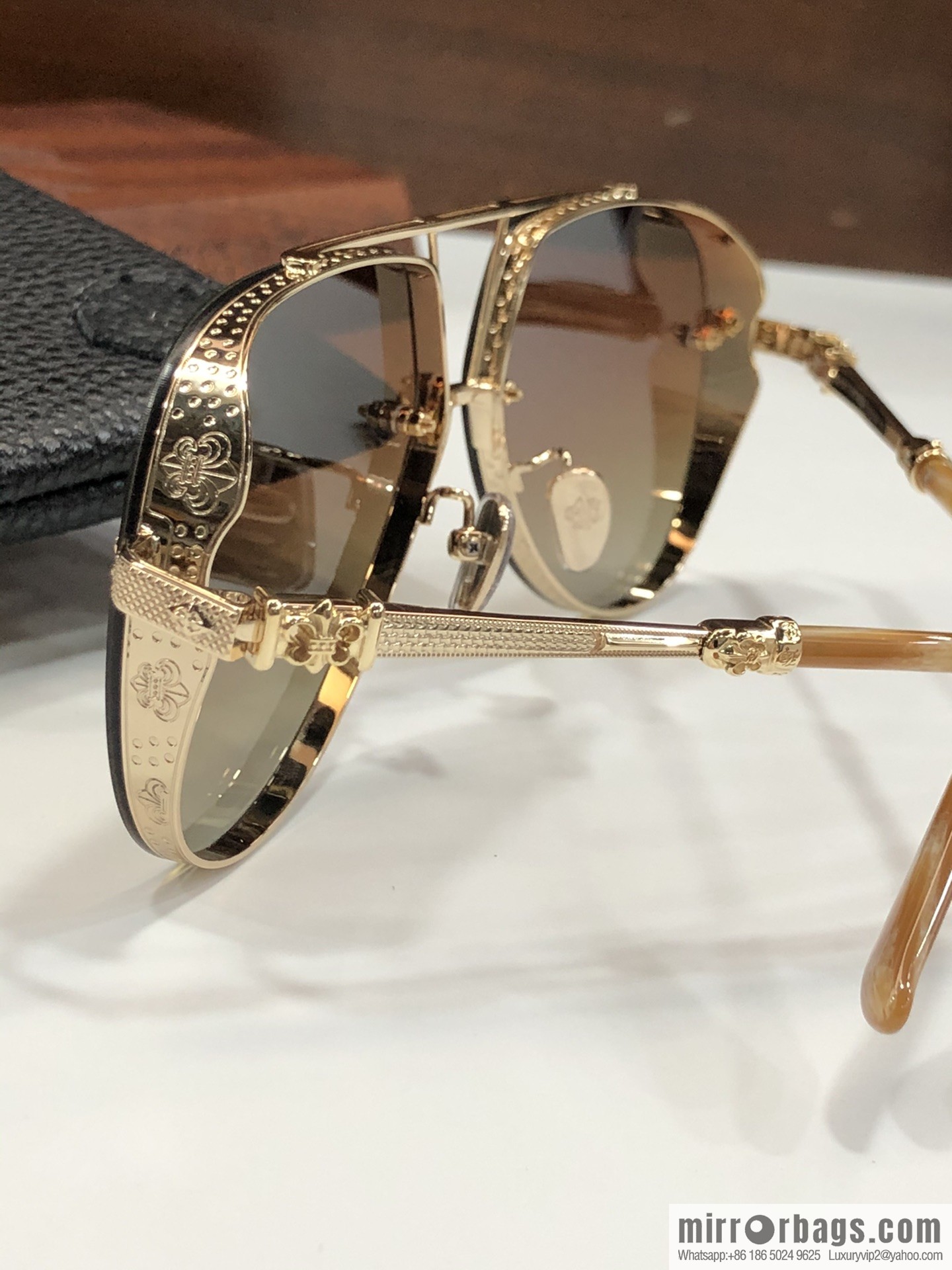 CHROME HEART CROME HEART Metal Frame Unisex Sunglasses